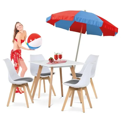 Jedálenský set Autronic 80x80 cm biela mat 10953