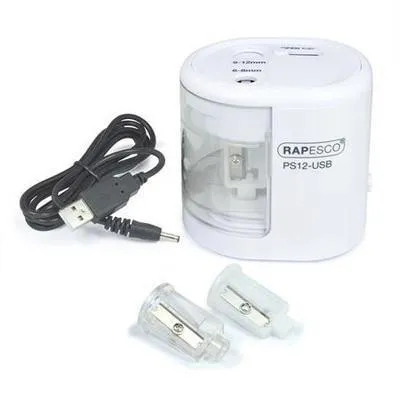 Orezávatko elektrické Rapesco PS12 2 otvory biele USB kábel