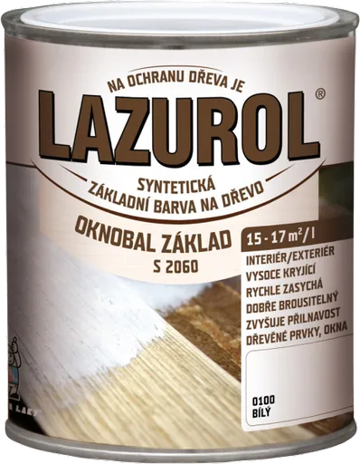 BARVY A LAKY HOSTIVAŘ LAZUROL OKNOBAL S2060 - Základná farba na drevo biela 0,6 l
