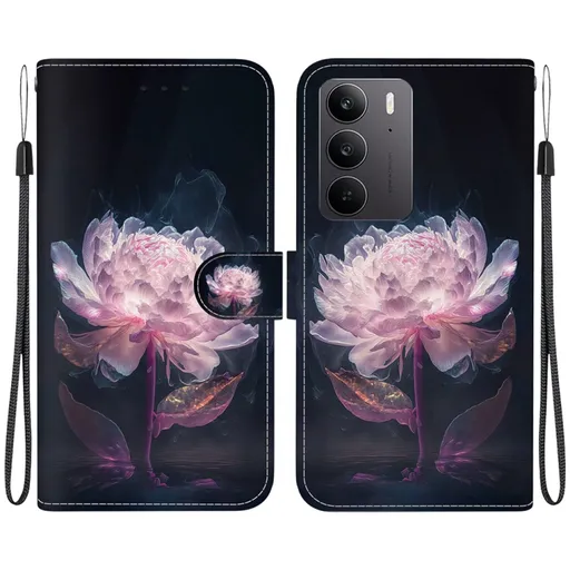 ART Peňaženkový kryt pre Realme C75 / Realme 14x 5G PURPLE PEONY