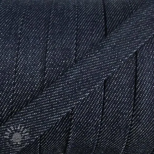 Bavlnená šnúra plochá 15 mm Denim navy