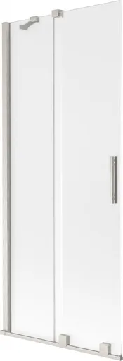 MEXEN/S - Velar dvojkrídlová posuvná vaňová zástena 85 x 150, dekor, nikel kartáčovaný 896-085-000-31-97