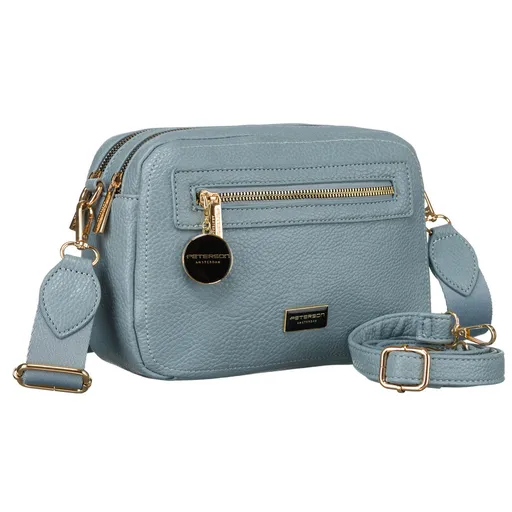 Moderná modrá dámska crossbody taška z eko kože Peterson