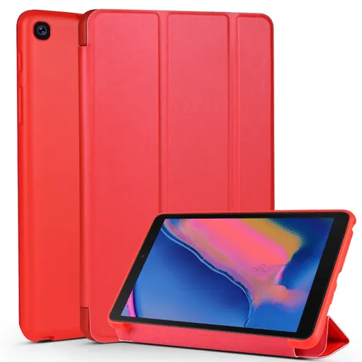 LEATHER Zaklápací kryt pre Samsung Galaxy Tab A 8.0 (P200 / P205) červený