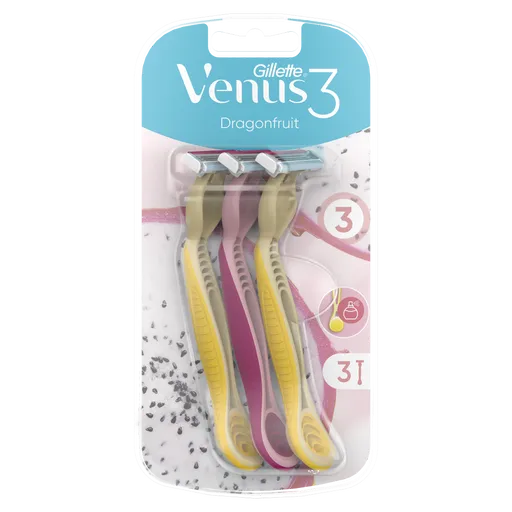 GILLETTE Venus3 Dragonfruit Dámske pohotové holiace strojčeky 3 ks
