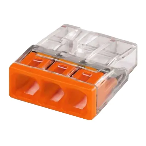 Svorka Wago 2273-203 3x0,5-2,5mm2 transparentná/oranžová