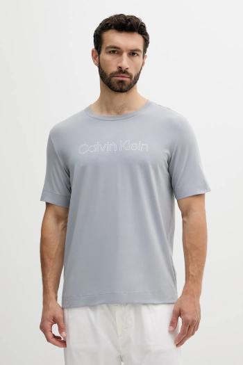 Tričko Calvin Klein Performance pánske, šedá farba, s potlačou, LVGMS5K164