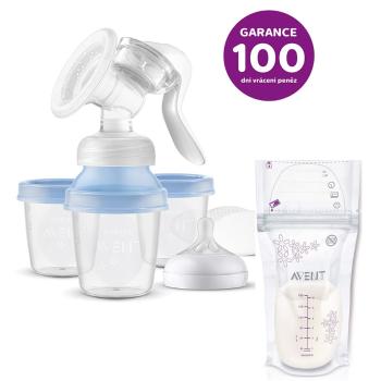 Philips AVENT Odsávačka mat.ml. manuálna s VIA systémom + Sáčky na materské mlieko 180 ml 25 ks