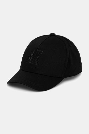 Bavlnená šiltovka Armani Exchange čierna farba, s nášivkou, XW000957 AF13846