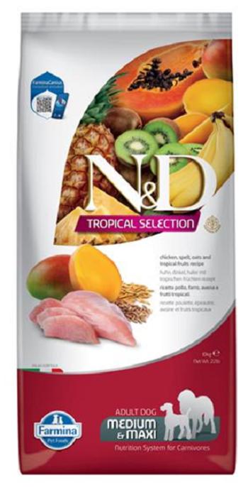 Farmina N&D dog TROPICAL SELECTION (AG) adult medium & maxi, chicken granule pre psy 10kg