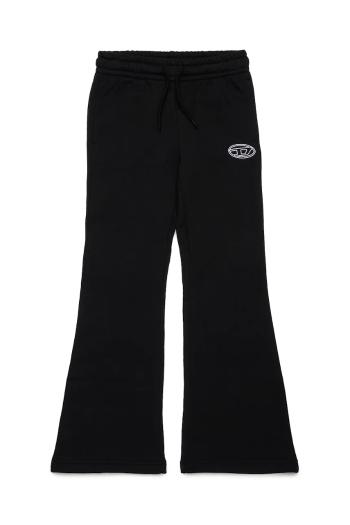 Detské bavlnené tepláky Diesel PEBIRT TROUSERS čierna farba, jednofarebné, J02419