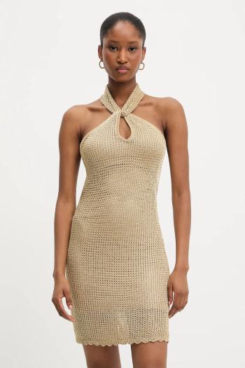 Šaty Guess MINKA zlatá farba, mini, priliehavé, W5YK34 Z24F0