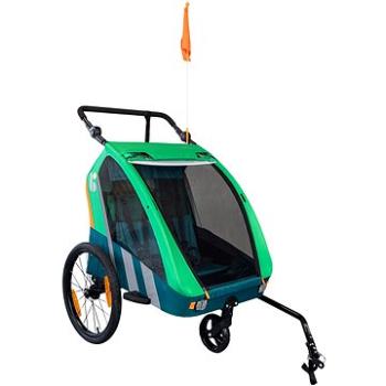 Trailblazer detský kombinovaný vozík za bicykel + kočík pre 2 deti – zelený (05-CSK80-ZE)