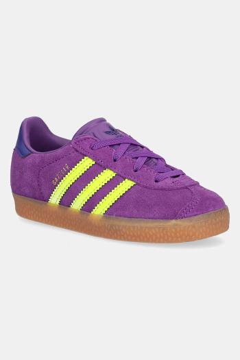 Detské tenisky adidas Originals GAZELLE fialová farba, JP7136