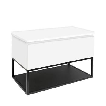 Kúpeľňová skrinka s krycou doskou SAT B-Way 99x57x45 cm biela lesk BWAY100WDESK