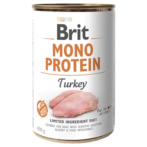 Brit MONO PROTEIN Turkey konzerva pre psov 400 g