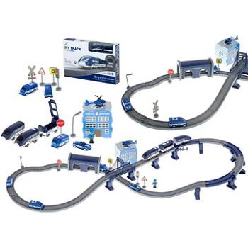 IKONKA Elektrické vlakové policajné vozidlá 92 prvkov ~ 300 cm (ikonka_KX5991)