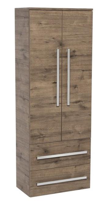 Kúpeľňová skrinka vysoká SAT Cube Way 60x163x33 cm dub wellington CUBE3CHV60DW