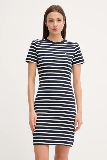Bavlnené šaty Tommy Hilfiger červená farba, mini, áčkový strih, WW0WW42721