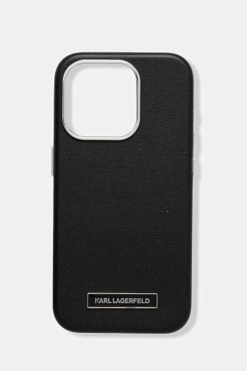 Puzdro na mobil Karl Lagerfeld iPhone 15 Pro čierna farba, KLHMP15LPGMSRPK
