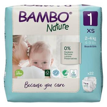 BAMBO Nature 1 Detské plienkové nohavičky 2-4 kg 22 ks