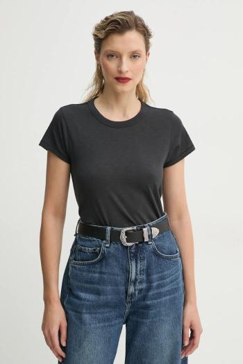 Bavlnené tričko Rag & Bone dámske, čierna farba, W272C32CH