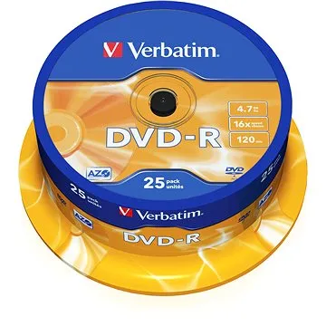 Verbatim DVD-R 16x, 25 ks cakebox (43522)