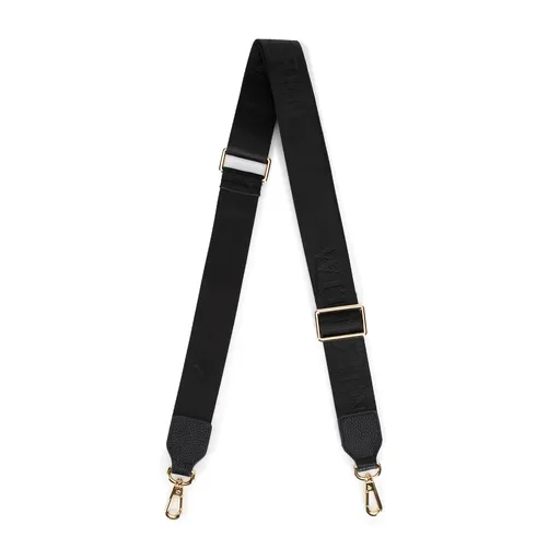 Popruh na kabelku s logom výrobcu čierno-zlatý 99-X-646-X1