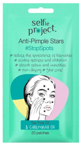 selfie project Náplasti na tvár proti akné v tvare hviezdičiek 20ks