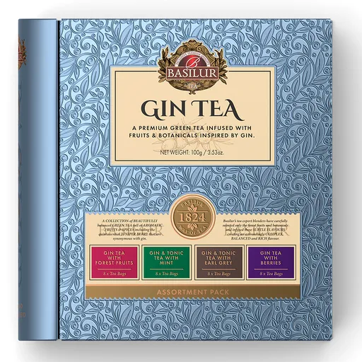 BASILUR Gin & tonic tea blue book assorted zelený čaj 32 sáčkov