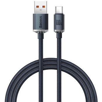 Baseus Crystal Shine Series nabíjací/dátový kábel USB-A/USB-C 100 W 2 m, čierny (CAJY000501)