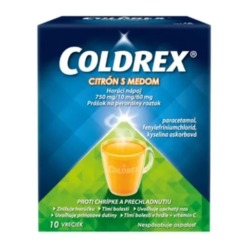 COLDREX Horúci nápoj citrón s medom plo por 5 g 10 vrecúšok