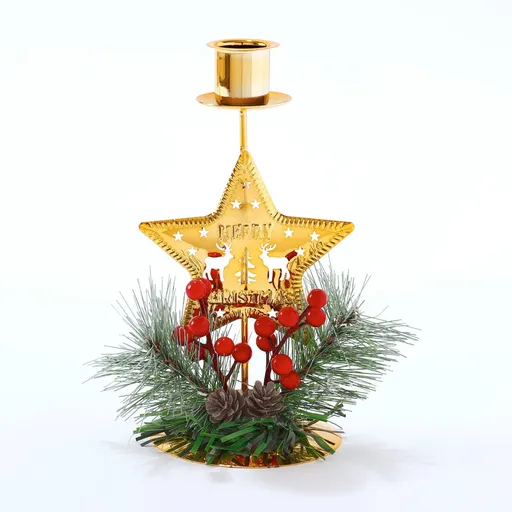 Svietnik s hviezdou a vetvičkou