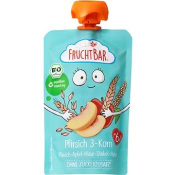 FruchtBar BIO 100 % recyklovateľná ovocná kapsička s jablkom, broskyňou, marhuľami a ovsom 100 g (4260133235205)