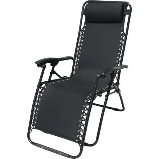 Záhradné plážové relaxačné kreslo Regina, čierna