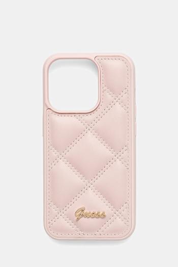 Puzdro na mobil Guess iPhone 15 Pro 6.1" ružová farba, GUHCP15LPSQSQSP