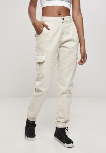 Urban Classics Ladies High Waist Cargo Pants whitesand - 34