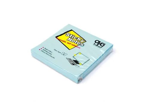 Bloček samolepiaci 75x75mm modrý 100 listov Auro