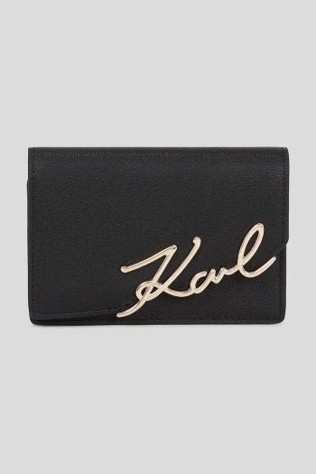 Kožená peňaženka Karl Lagerfeld čierna farba, A3W32018