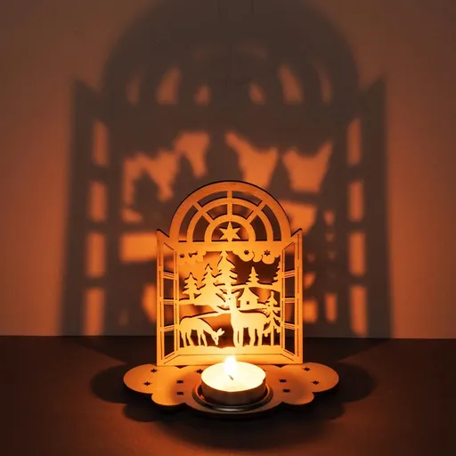 Die moderne Hausfrau Dřevěný svícen Hra stínů