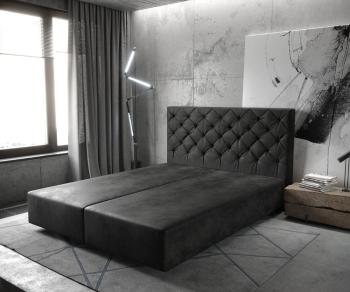 Boxspring posteľ Dream-Great 160x200 cm mikrovlákno antracit vintage