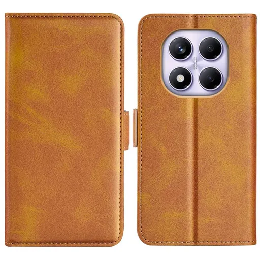 SIDE Peňaženkové puzdro pre Xiaomi Redmi Note 14 Pro svetlohnedé