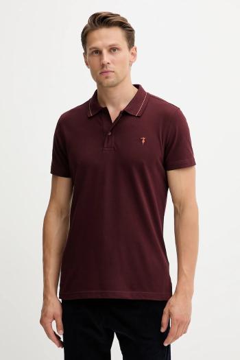 Bavlnené polo tričko Trussardi bordová farba, jednofarebné, G5018000026N