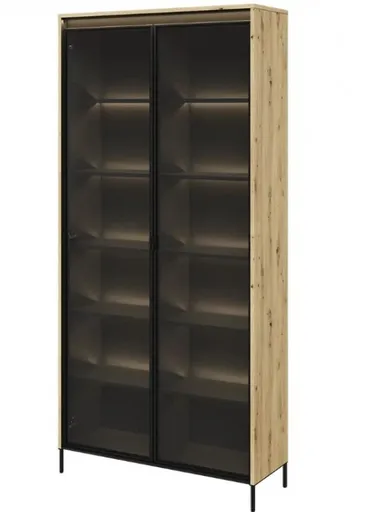 Dig-net nábytok Vitrína SWING TR-07 s LED osvetlením | dub artisan Variant: s LED osvetlením políc