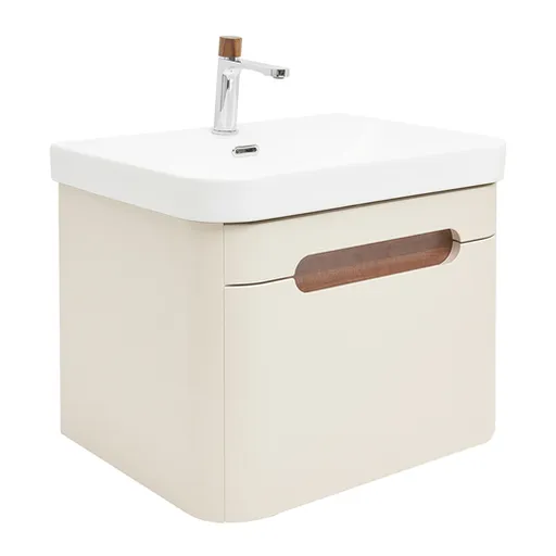 Kúpeľňová skrinka s umývadlom a batériou SAT Fusion 57,5x43x45 cm pieskovo-béžová matná SATFUSION60BEUBA