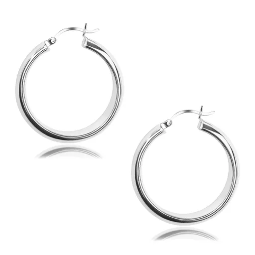 Okrúhle náušnice zo striebra 925 - širšie lesklé ramená, francúzsky zámok