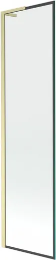 MEXEN/S - Next L vaňová zástena FIX 50 x 150, čierna vzor, zlatá kartáčovaná 895-050-000-03-70-55