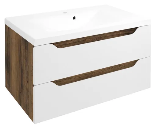 SAPHO - WAVE umývadlová skrinka 79,7x45x47,8cm, biela/dub collingwood WA080-3019