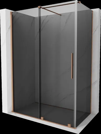 MEXEN/S - Velár sprchovací kút, posuvné dvere 140 x 85, grafit, meď kartáčovaná 871-140-085-41-65