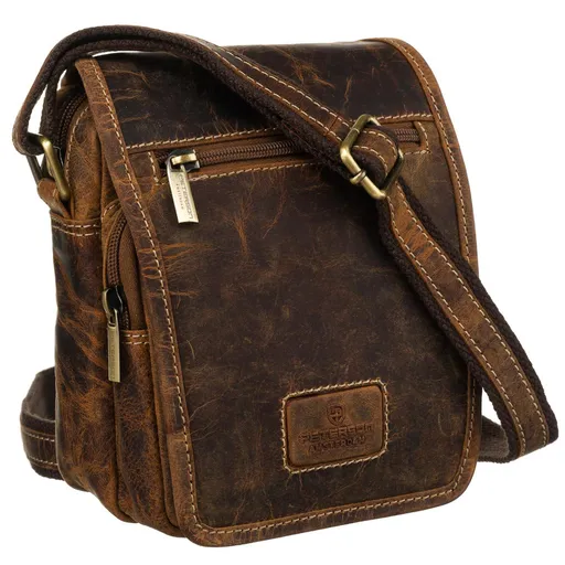 Malá kožená pánska taška na rameno s vreckom – Peterson